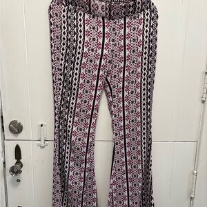 Stylish Black and Pink Patterned Women's Pants